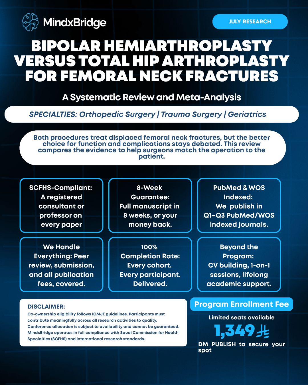Bipolar Hemiarthroplasty Versus Total Hip Arthroplasty for Femoral Neck Fractures: A systematic Review